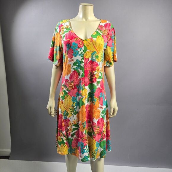 Ruby Rd. Floral Print Dress R7 - Picture 1 of 5
